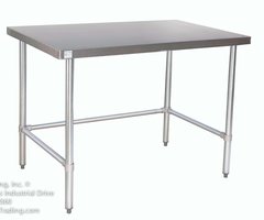 stainless prep table with no undershelf